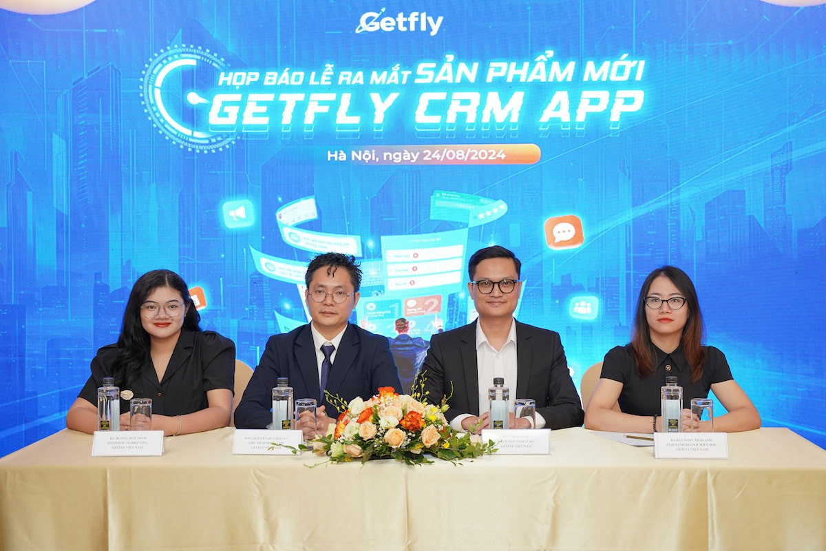 Ban lãnh đạo Getfly tại buổi họp báo ra mắt ứng dụng Getfly Mobile CRM.