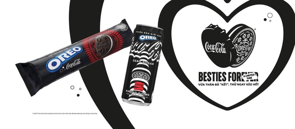 Sự kết hợp độc đáo: Bánh quy sôcôla OREO kẹp kem vị Coca-Cola và Coca-Cola Zero phiên bản OREO phiên bản giới hạn.