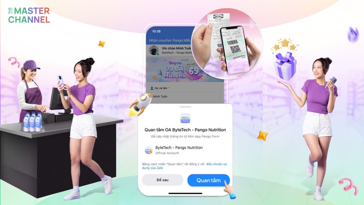 Quét mã QR trên hóa đơn là giải pháp hiệu quả mà The Master Channel Team cung cấp giúp tăng trưởng lượng Zalo OA Follower từ khách hàng của chuỗi bán lẻ.