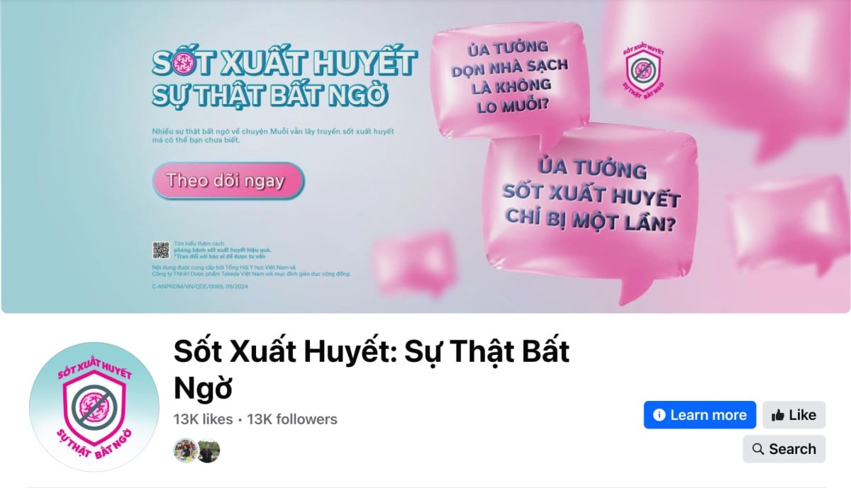 Fanpage “Sốt xuất huyết: Sự thật bất ngờ”.