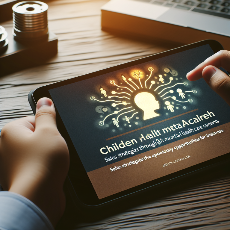 Children's Mental Health: Sales Strategy Through Mental Health Care Events