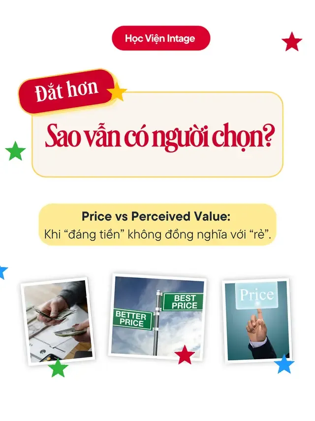 Hai ly cà phê: - Một ly 25.000 đồng. - Một ly 65.000 đồng. Tại sao có người vẫn sẵn sàng chọn ly 65.000 đồng? Có phải họ không quan tâm đến giá? => Không hẳn. Bởi trong Marketing, quyết định mua không chỉ phụ thuộc vào Price, mà còn vào Perceived Value — Giá trị cảm nhận. Follow Học Viện Intage để khám phá thêm về Market Research nhen #Intage #learnontikok #kienthuc #Price #perceivedvalue #marketing